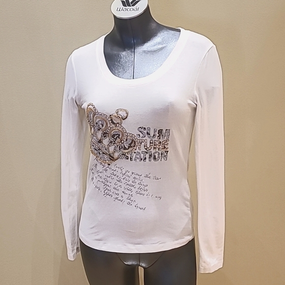 Just Cavalli Tops - Just Cavalli long sleeve top with embellishments in the design size M